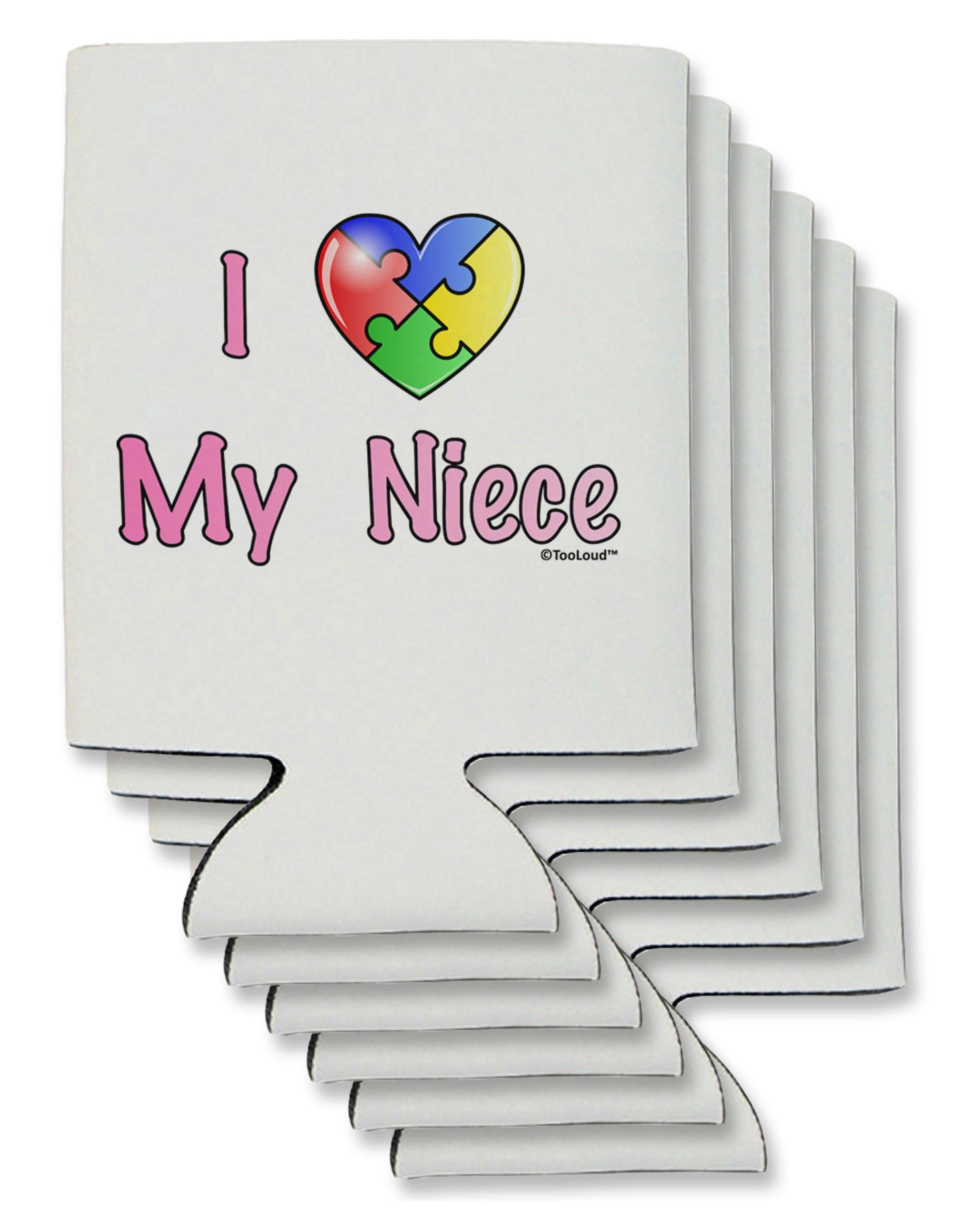 I Heart My Niece - Autism Awareness Can / Bottle Insulator Coolers by TooLoud-Can Coolie-TooLoud-6-Davson Sales