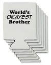 World's Okayest Brother Text Can / Bottle Insulator Coolers by TooLoud-Can Coolie-TooLoud-6-Davson Sales