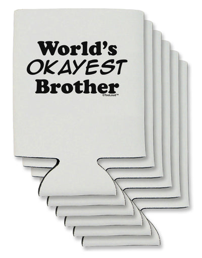 World's Okayest Brother Text Can / Bottle Insulator Coolers by TooLoud-Can Coolie-TooLoud-6-Davson Sales