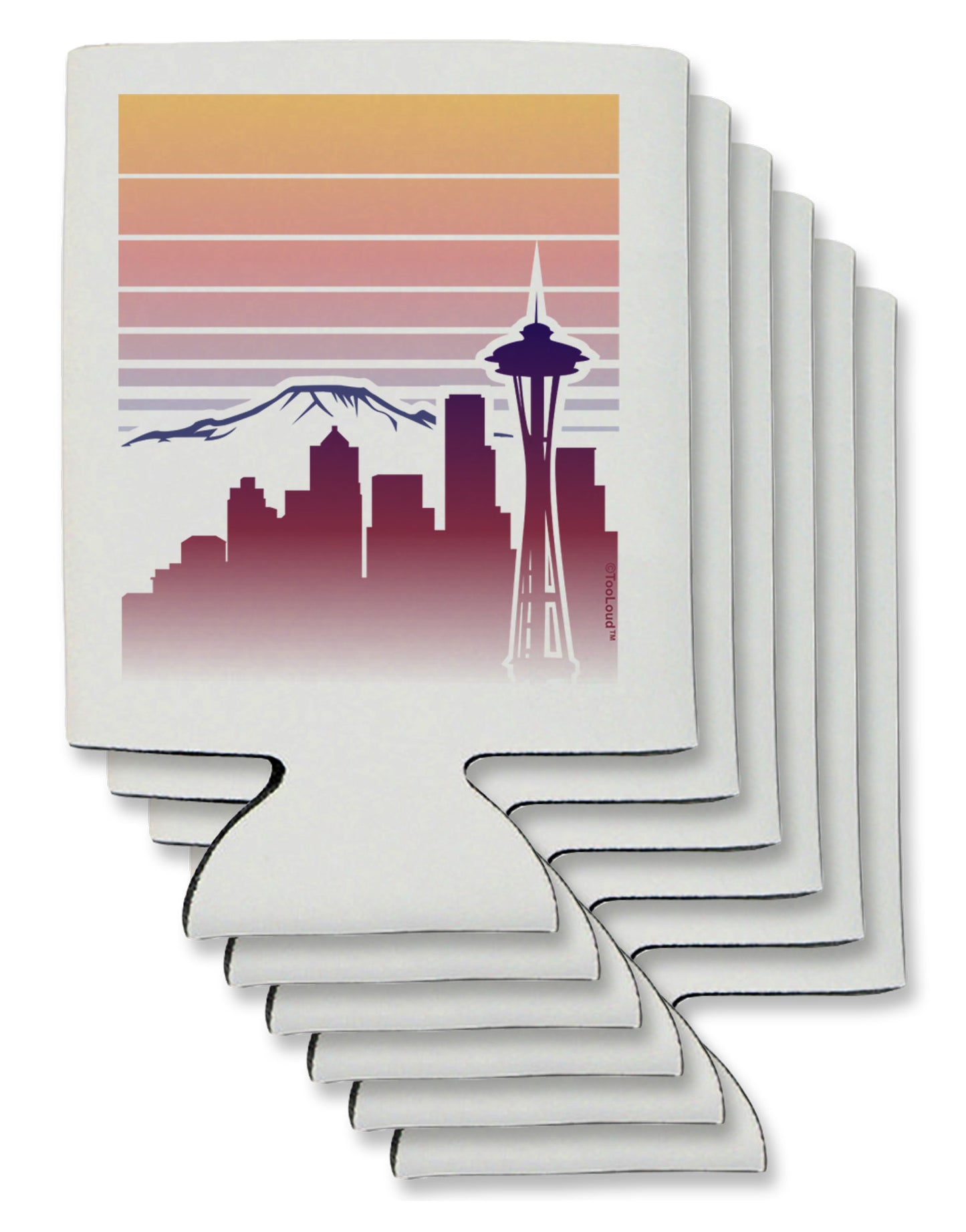 Seattle Skyline Sunrise Can / Bottle Insulator Coolers-Can Coolie-TooLoud-6-Davson Sales