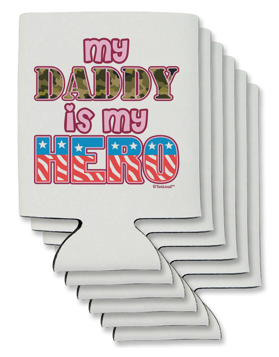 My Daddy is My Hero - Armed Forces - Pink Can / Bottle Insulator Coolers by TooLoud-Can Coolie-TooLoud-1-Davson Sales