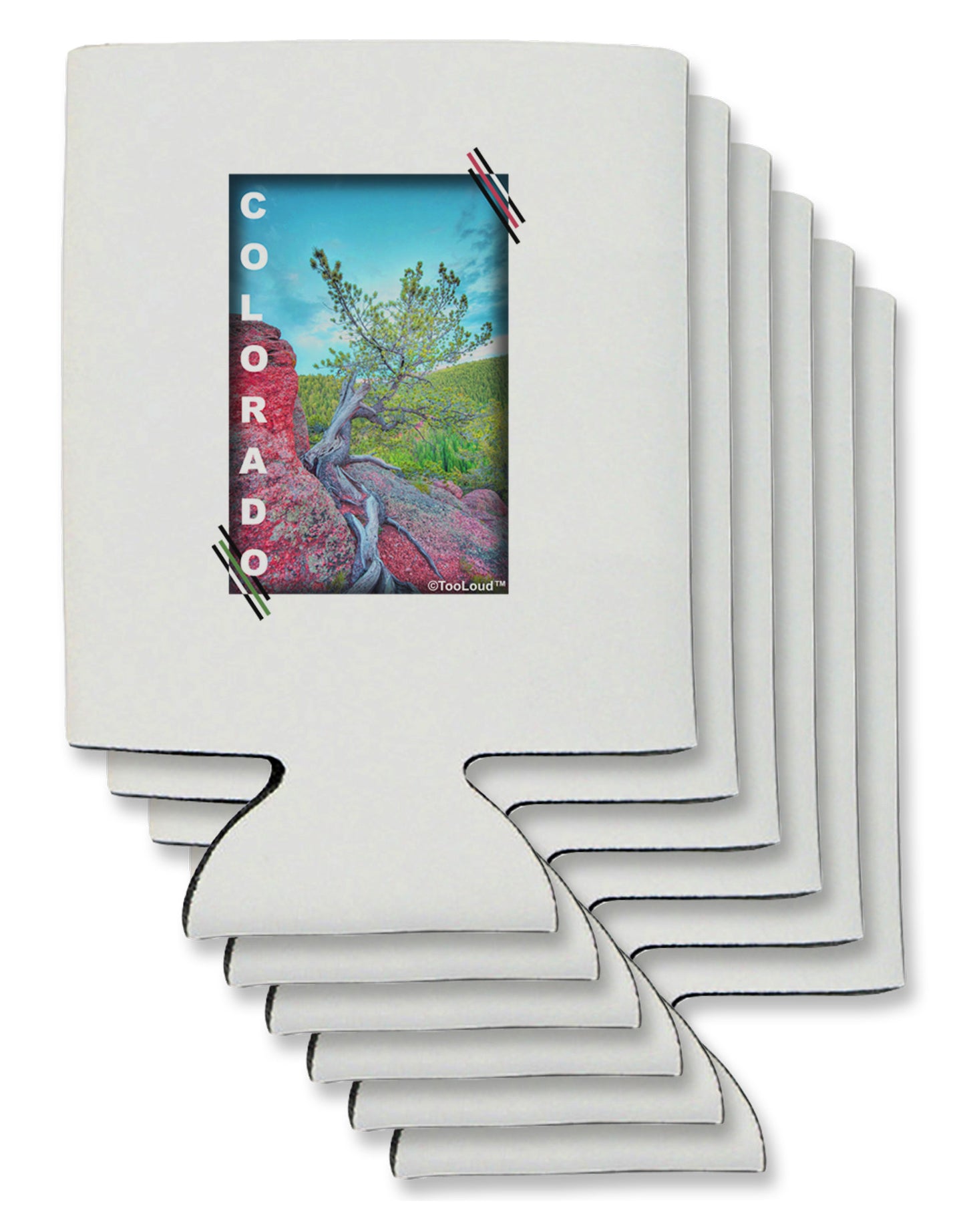 CO Cliffside Tree Text Can / Bottle Insulator Coolers-Can Coolie-TooLoud-6-Davson Sales