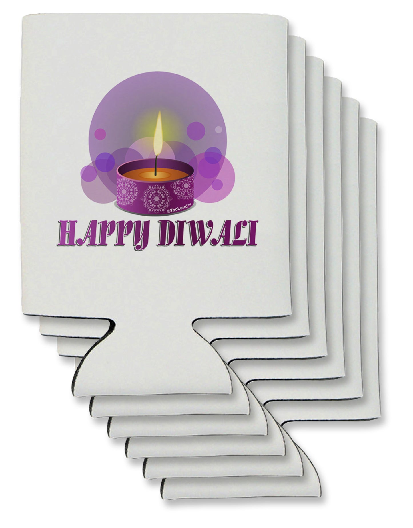 Happy Diwali Purple Candle Can / Bottle Insulator Coolers by TooLoud-Can Coolie-TooLoud-6-Davson Sales