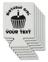 Personalized Birthday Girl Cupcake -Customizable- Name Can / Bottle Insulator Coolers-Can Coolie-TooLoud-6-Davson Sales