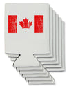 Distressed Canadian Flag Maple Leaf Can / Bottle Insulator Coolers-Can Coolie-TooLoud-6 Pieces-Davson Sales