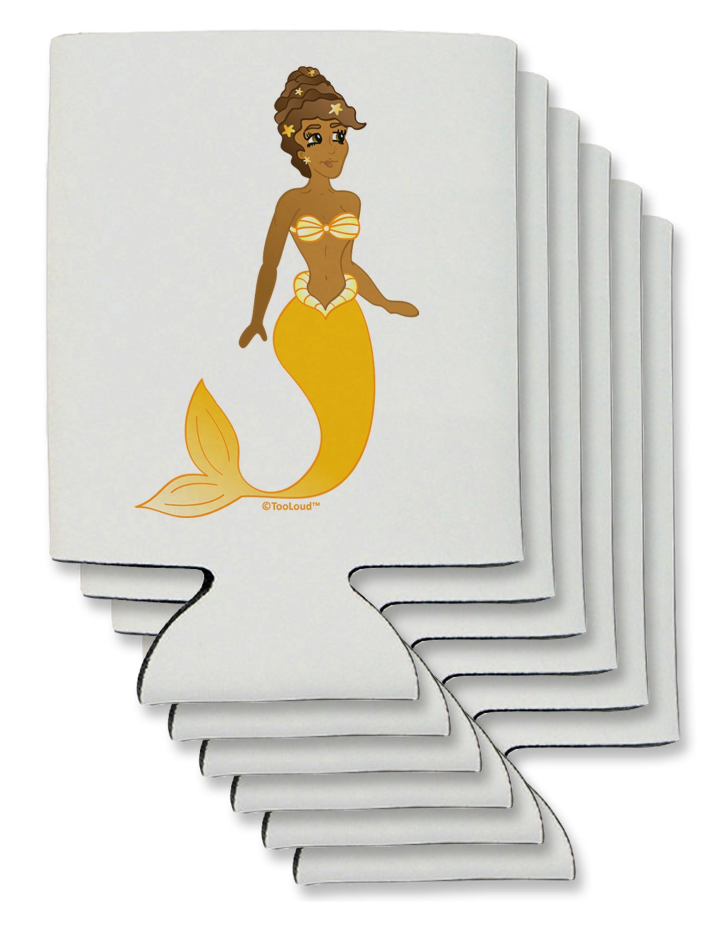 Mermaid Design - Yellow Can / Bottle Insulator Coolers-Can Coolie-TooLoud-6-Davson Sales