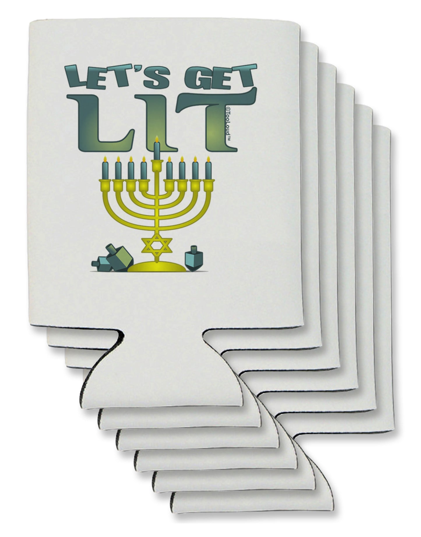 Let's Get Lit Menorah Can / Bottle Insulator Coolers-Can Coolie-TooLoud-6-Davson Sales