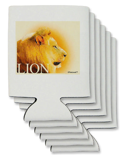 Lion Watercolor 3 Text Can / Bottle Insulator Coolers-Can Coolie-TooLoud-6 Pieces-Davson Sales