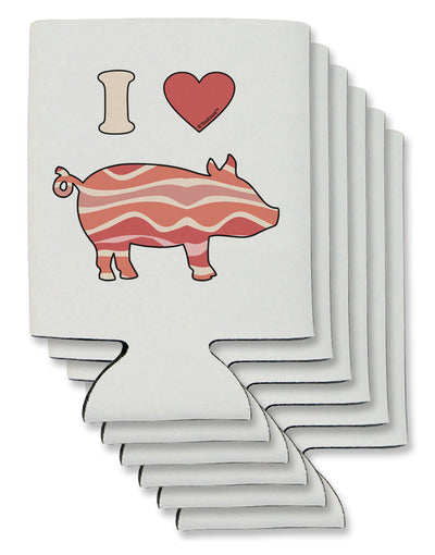 I Heart My Bacon Pig Silhouette Can / Bottle Insulator Coolers by TooLoud-Can Coolie-TooLoud-6-Davson Sales