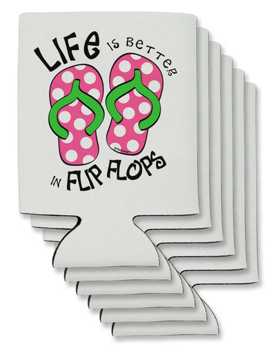 Life is Better in Flip Flops - Pink and Green Can / Bottle Insulator Coolers-Can Coolie-TooLoud-6-Davson Sales