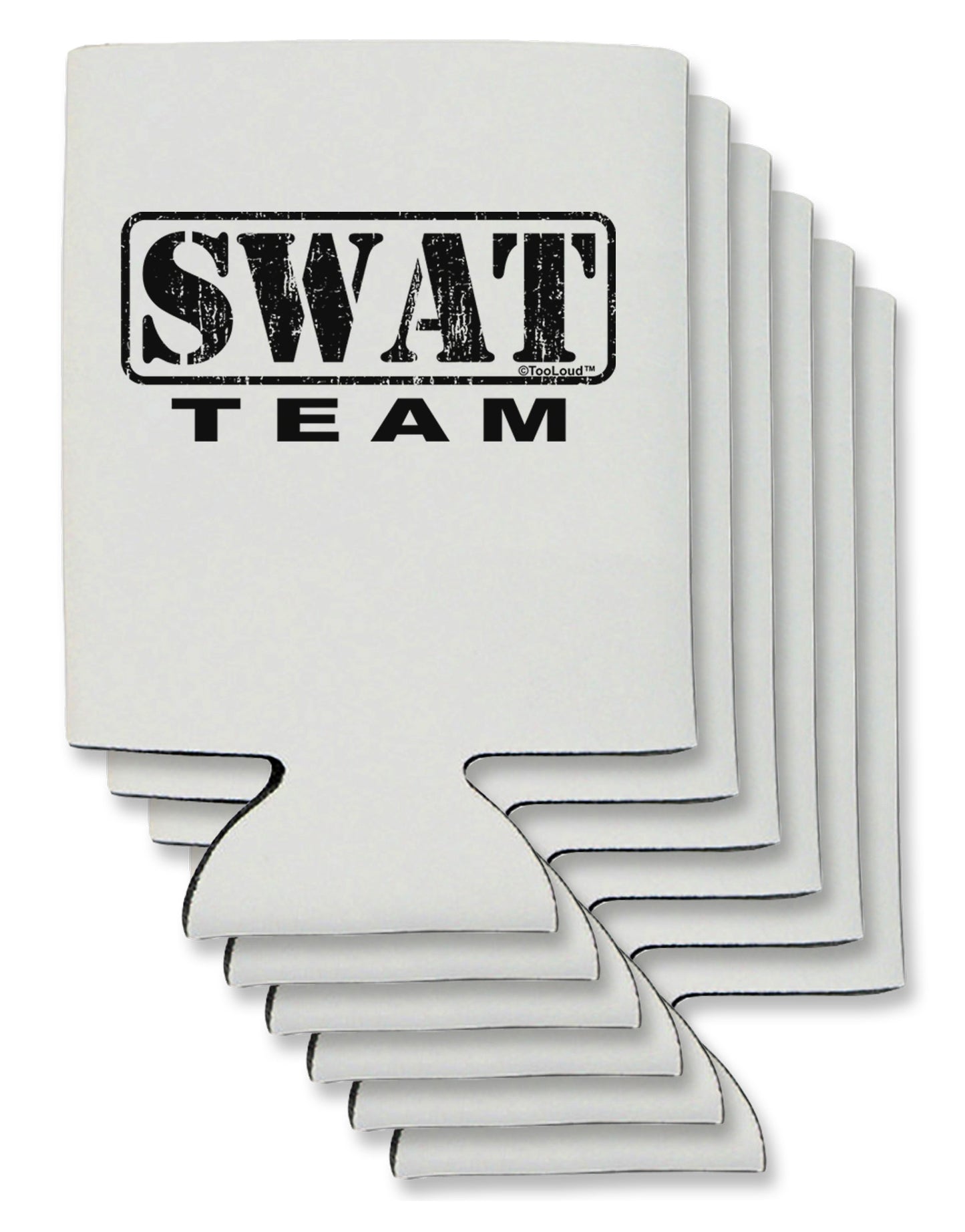 SWAT Team Logo - Distressed Can / Bottle Insulator Coolers by TooLoud-Can Coolie-TooLoud-6-Davson Sales