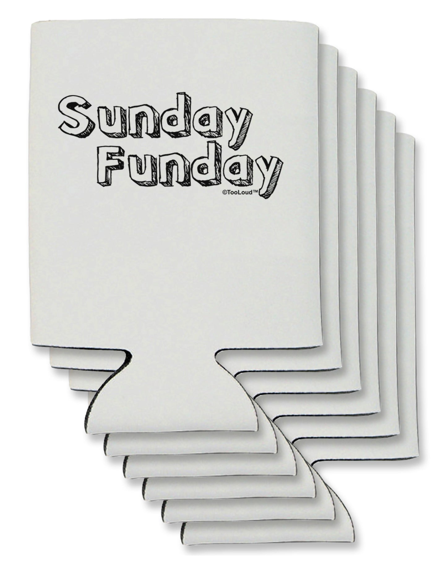 Sunday Funday Text Design Can / Bottle Insulator Coolers by TooLoud-Can Coolie-TooLoud-6-Davson Sales