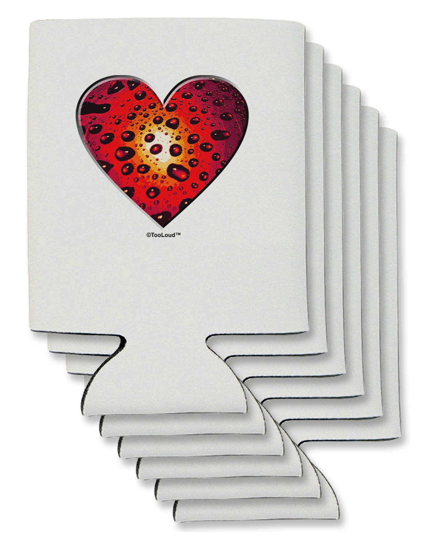 Water Droplet Heart Red Can / Bottle Insulator Coolers by TooLoud-Can Coolie-TooLoud-6-Davson Sales
