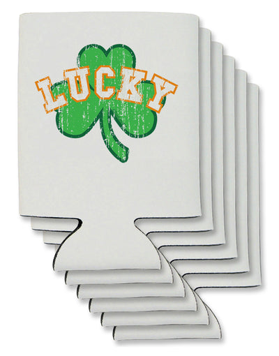 Lucky Shamrock Design Distressed Can / Bottle Insulator Coolers by TooLoud-Can Coolie-TooLoud-6-Davson Sales