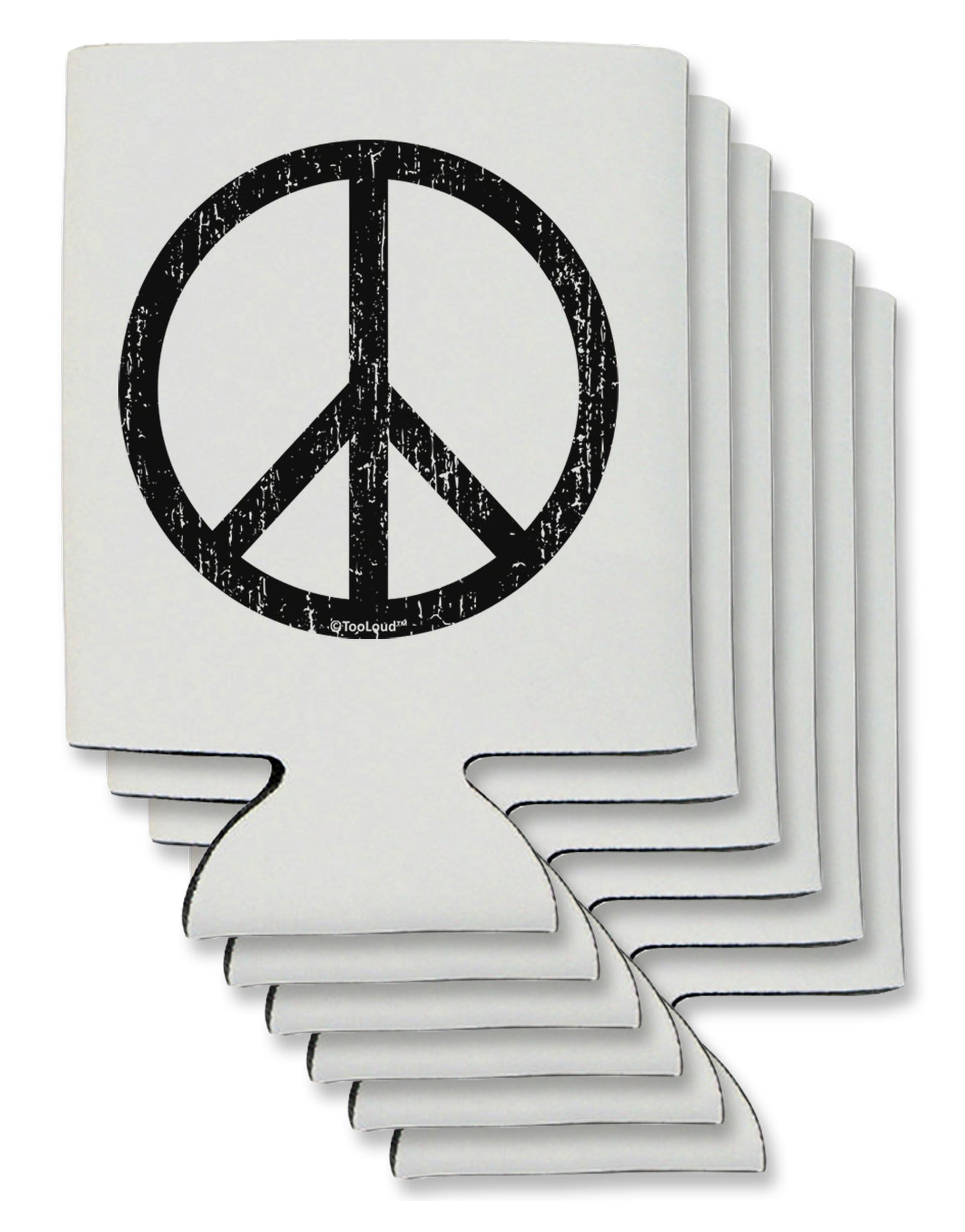 Peace Sign Symbol - Distressed Can / Bottle Insulator Coolers-Can Coolie-TooLoud-6-Davson Sales