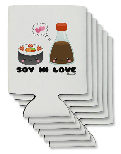 Cute Sushi and Soy Sauce - Soy In Love Can / Bottle Insulator Coolers by TooLoud-Can Coolie-TooLoud-6-Davson Sales