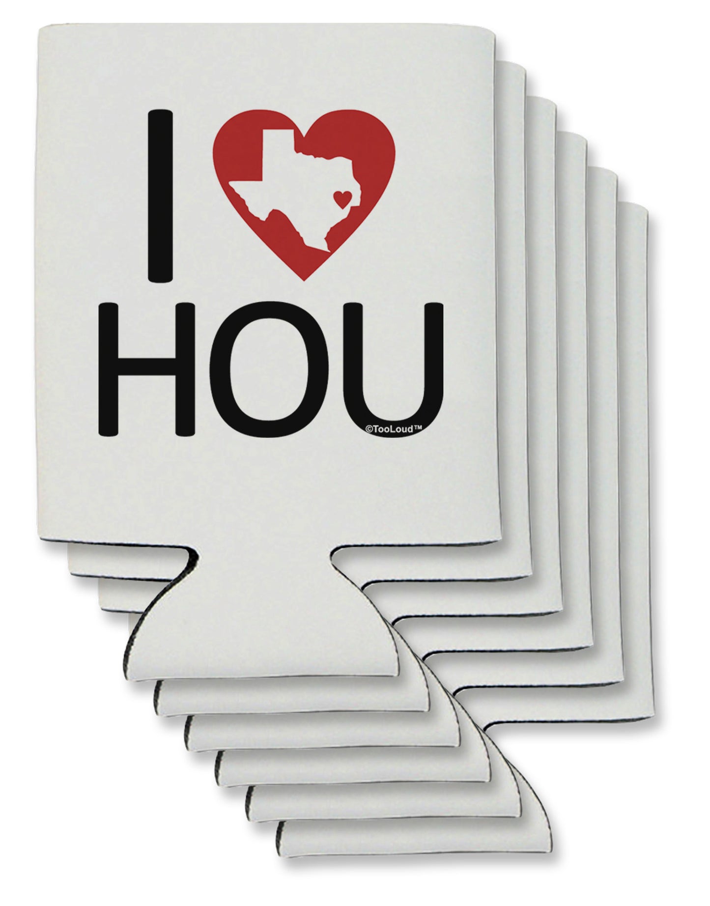 I Heart Houston Can / Bottle Insulator Coolers-Can Coolie-TooLoud-6-Davson Sales