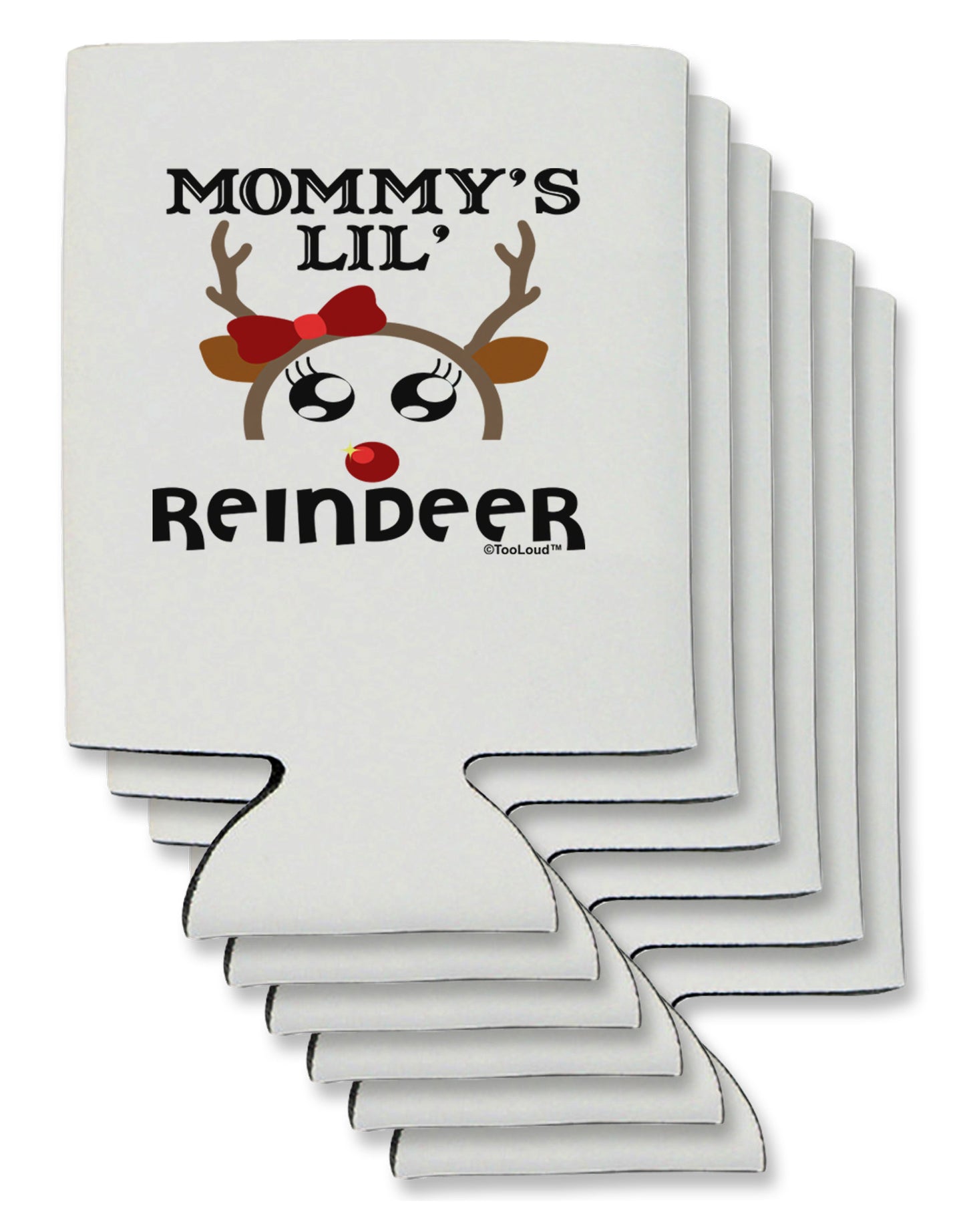 Mommy's Lil Reindeer Girl Can / Bottle Insulator Coolers-Can Coolie-TooLoud-6-Davson Sales