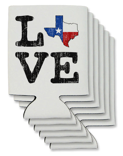 Texas Love Distressed Design Can / Bottle Insulator Coolers by TooLoud-Can Coolie-TooLoud-6-Davson Sales