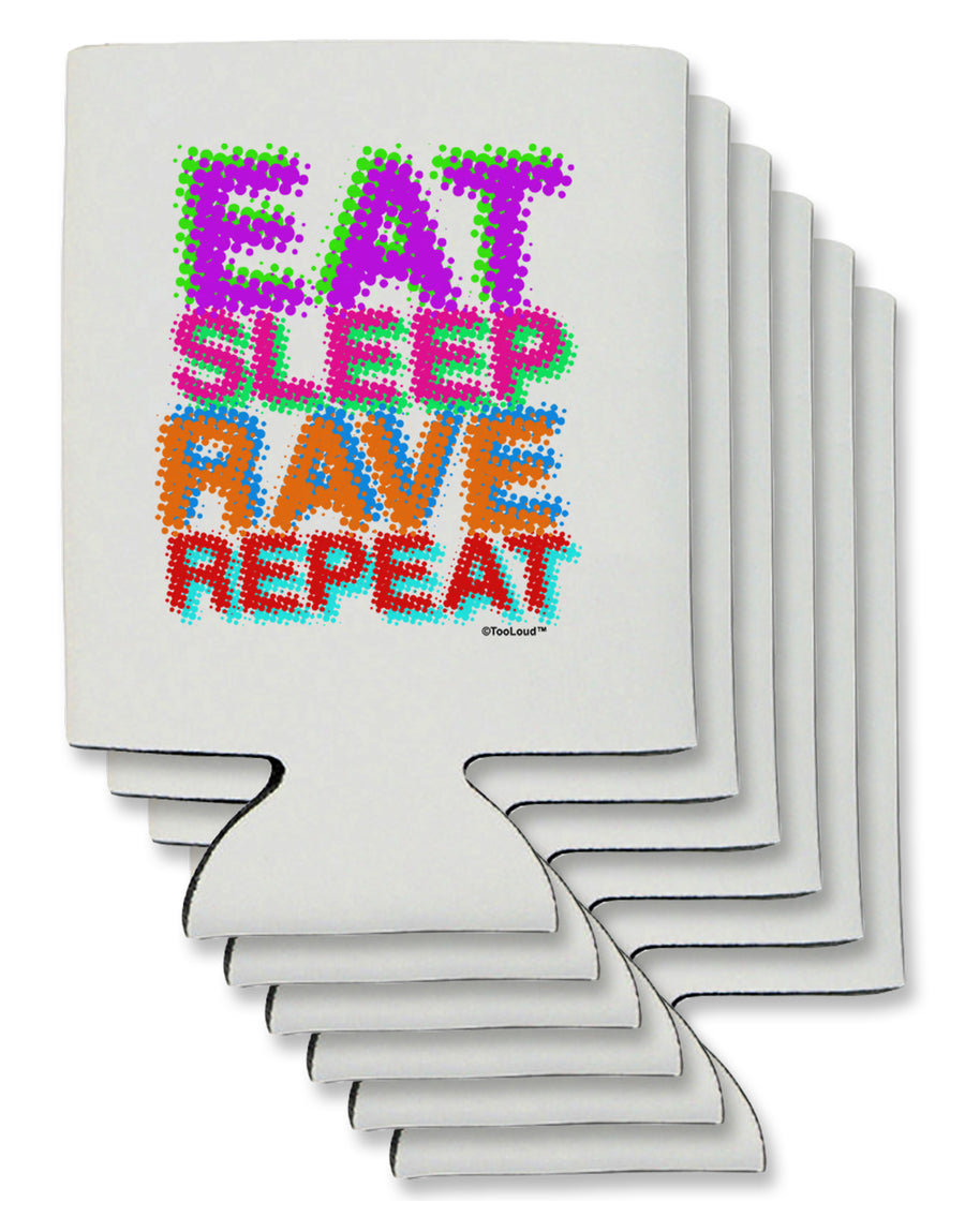 Eat Sleep Rave Repeat Color Can / Bottle Insulator Coolers by TooLoud-Can Coolie-TooLoud-1-Davson Sales