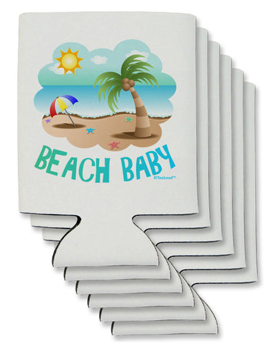 Fun Summer Beach Scene - Beach Baby Can / Bottle Insulator Coolers by TooLoud-Can Coolie-TooLoud-6-Davson Sales