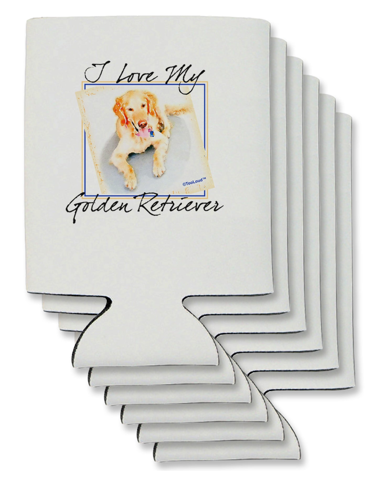 I Love My Golden Retriever Can / Bottle Insulator Coolers-Can Coolie-TooLoud-6-Davson Sales