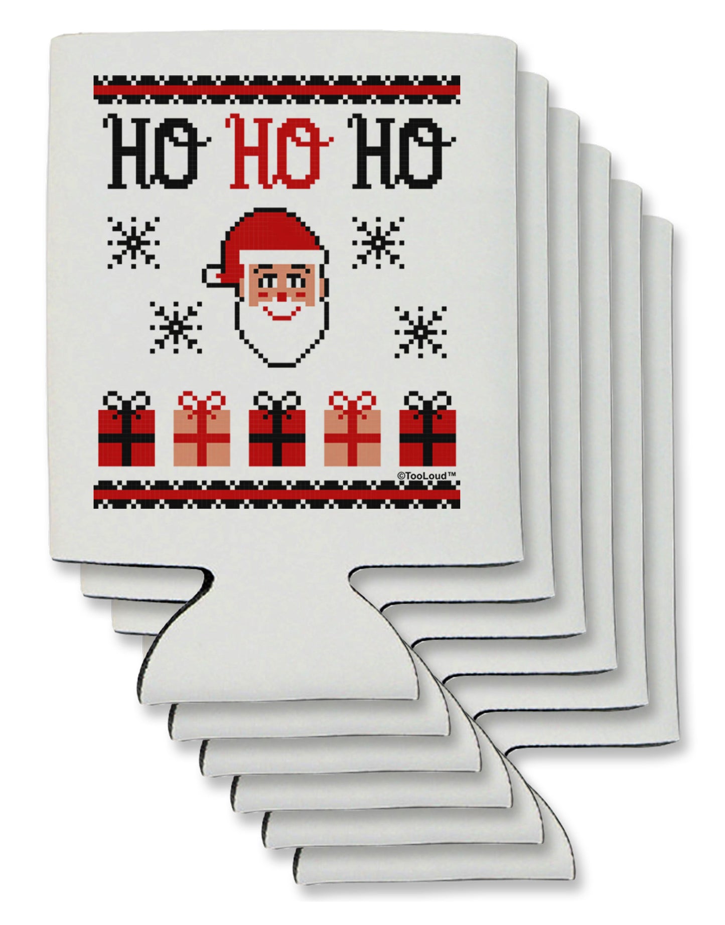 Ho Ho Ho Ugly Christmas Sweater Can / Bottle Insulator Coolers-Can Coolie-TooLoud-6-Davson Sales