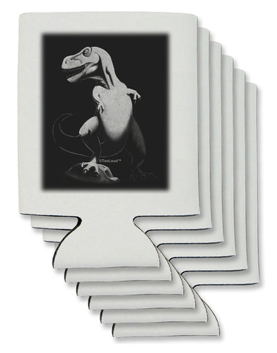 Tyrannosaurus Rex Design - Grayscale Can / Bottle Insulator Coolers by TooLoud-Can Coolie-TooLoud-6-Davson Sales