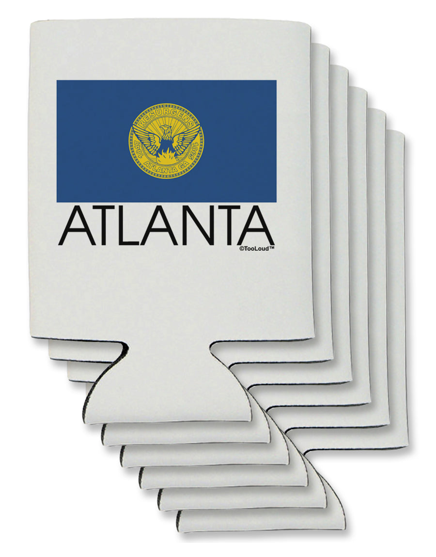 Atlanta Georgia Flag Text Can / Bottle Insulator Coolers by TooLoud-Can Coolie-TooLoud-1-Davson Sales