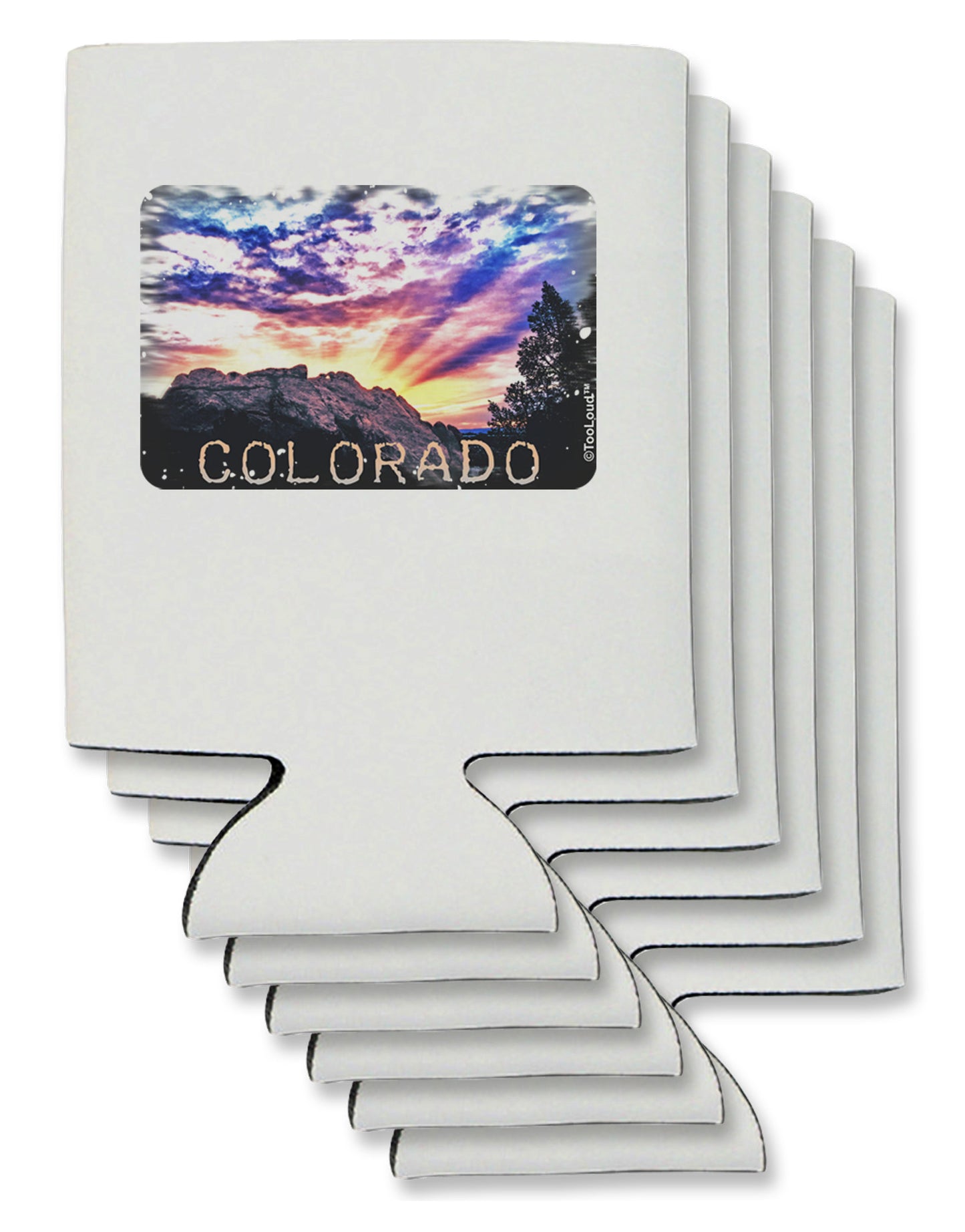 Colorado Rainbow Sunset Text Can / Bottle Insulator Coolers-Can Coolie-TooLoud-6-Davson Sales