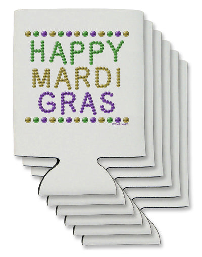 Happy Mardi Gras Beads Can / Bottle Insulator Coolers-Can Coolie-TooLoud-6 Pieces-Davson Sales