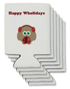 Happy Wholidays Winter Owl With Earmuffs Can / Bottle Insulator Coolers-Can Coolie-TooLoud-6 Pieces-Davson Sales