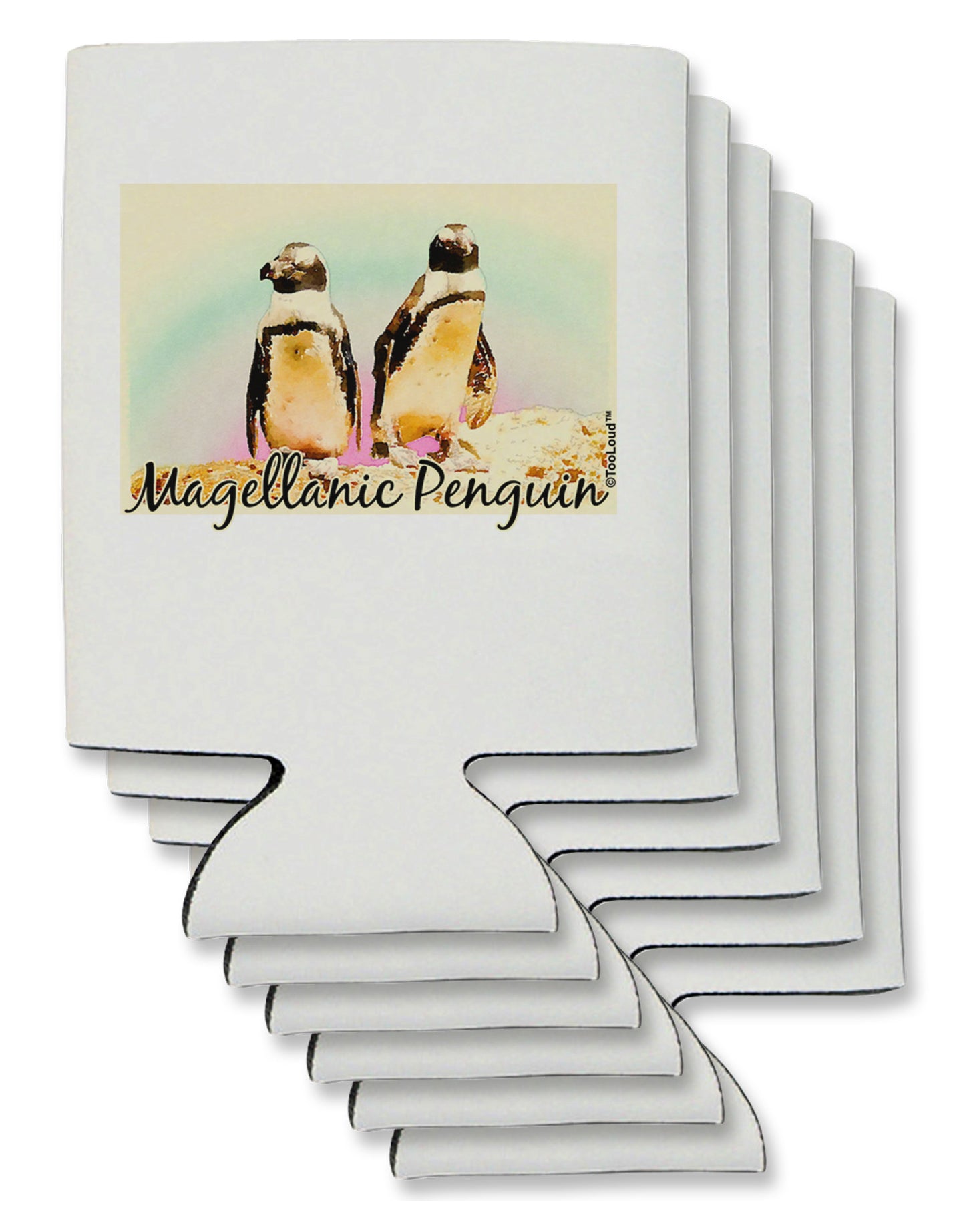 Magellanic Penguin Text Can / Bottle Insulator Coolers-Can Coolie-TooLoud-6 Pieces-Davson Sales