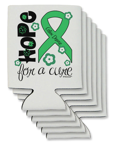 Hope for a Cure - Light Green Ribbon Celiac Disease - Flowers Can / Bottle Insulator Coolers-Can Coolie-TooLoud-6-Davson Sales