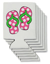 Cute Polka Dot Flip Flops - Pink and Green Can / Bottle Insulator Coolers-Can Coolie-TooLoud-6-Davson Sales