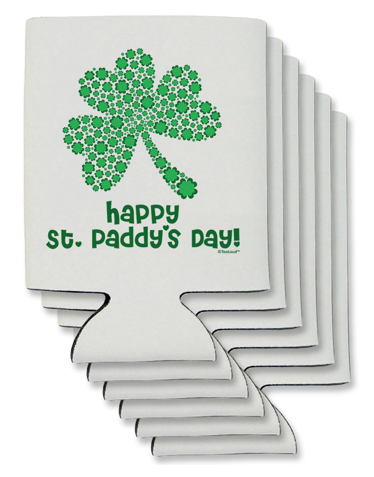 Happy St. Paddy's Day Shamrock Design Can / Bottle Insulator Coolers by TooLoud-Can Coolie-TooLoud-6-Davson Sales