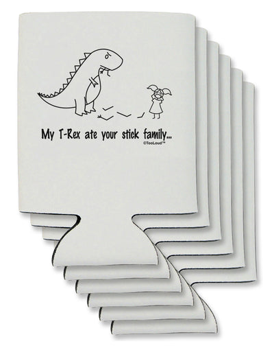 My T-Rex Ate Your Stick Family - Line Can / Bottle Insulator Coolers by TooLoud-Can Coolie-TooLoud-6-Davson Sales