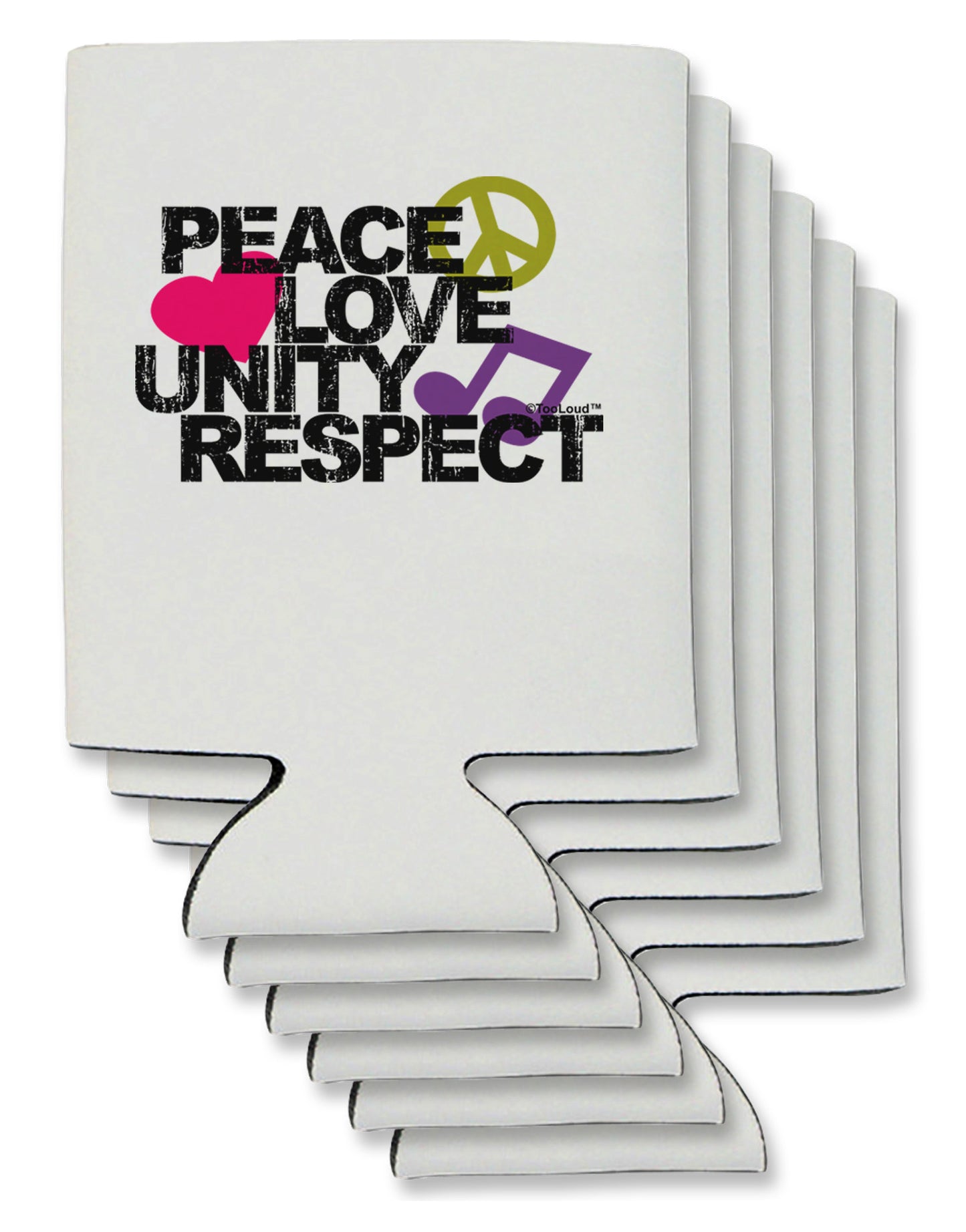 PLUR Distressed Text Can / Bottle Insulator Coolers-Can Coolie-TooLoud-6-Davson Sales