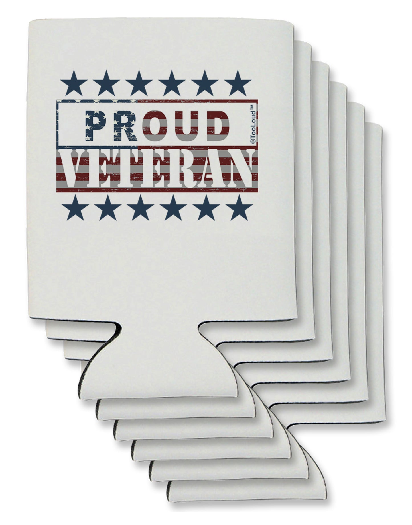 Proud Veteran Flag Can / Bottle Insulator Coolers-Can Coolie-TooLoud-6-Davson Sales