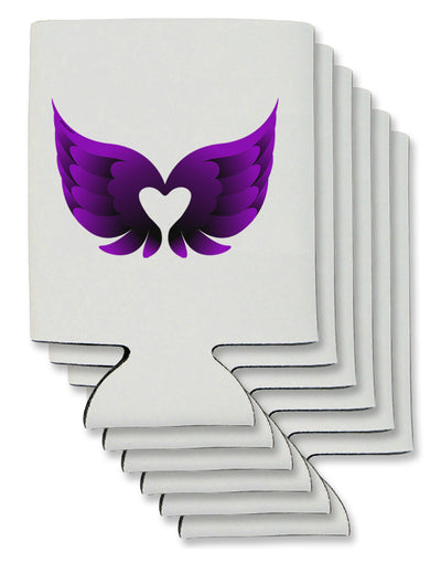 Cute Dark Angel Wings Black and Purple Heart Can / Bottle Insulator Coolers-Can Coolie-TooLoud-6 Pieces-Davson Sales