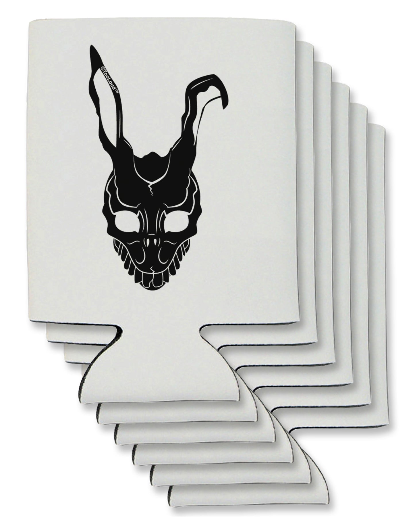 Scary Bunny Face Black Can / Bottle Insulator Coolers-Can Coolie-TooLoud-6 Pieces-Davson Sales