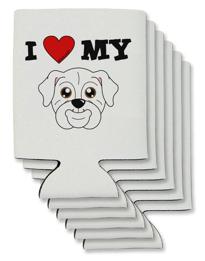 I Heart My - Cute Bulldog - White Can / Bottle Insulator Coolers by TooLoud-Can Coolie-TooLoud-6-Davson Sales