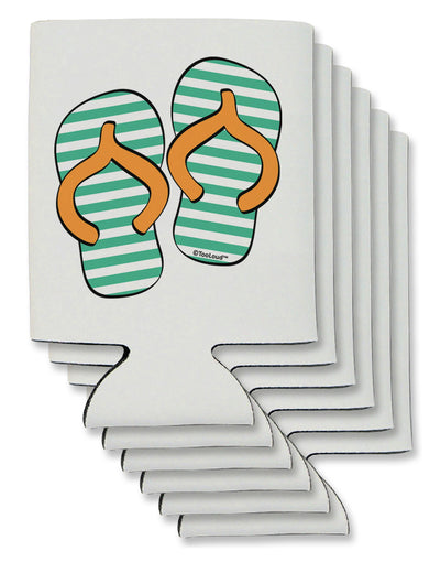 Striped Flip Flops - Teal and Orange Can / Bottle Insulator Coolers-Can Coolie-TooLoud-6-Davson Sales