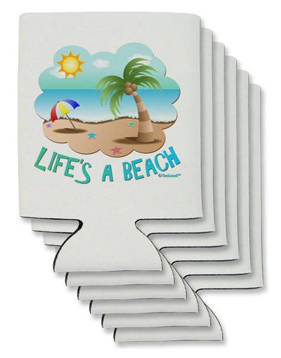 Fun Summer Beach Scene - Life's a Beach Can / Bottle Insulator Coolers by TooLoud-Can Coolie-TooLoud-6-Davson Sales