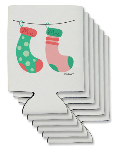 Cute Mrs and Mrs Christmas Couple Stockings Can / Bottle Insulator Coolers by TooLoud-Can Coolie-TooLoud-6-Davson Sales