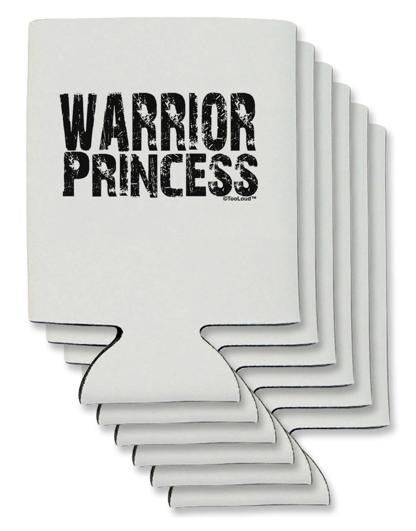 Warrior Princess Black and White Can / Bottle Insulator Coolers-Can Coolie-TooLoud-6 Pieces-Davson Sales