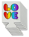 Rainbow LOVE Text Can / Bottle Insulator Coolers by TooLoud-Can Coolie-TooLoud-6-Davson Sales