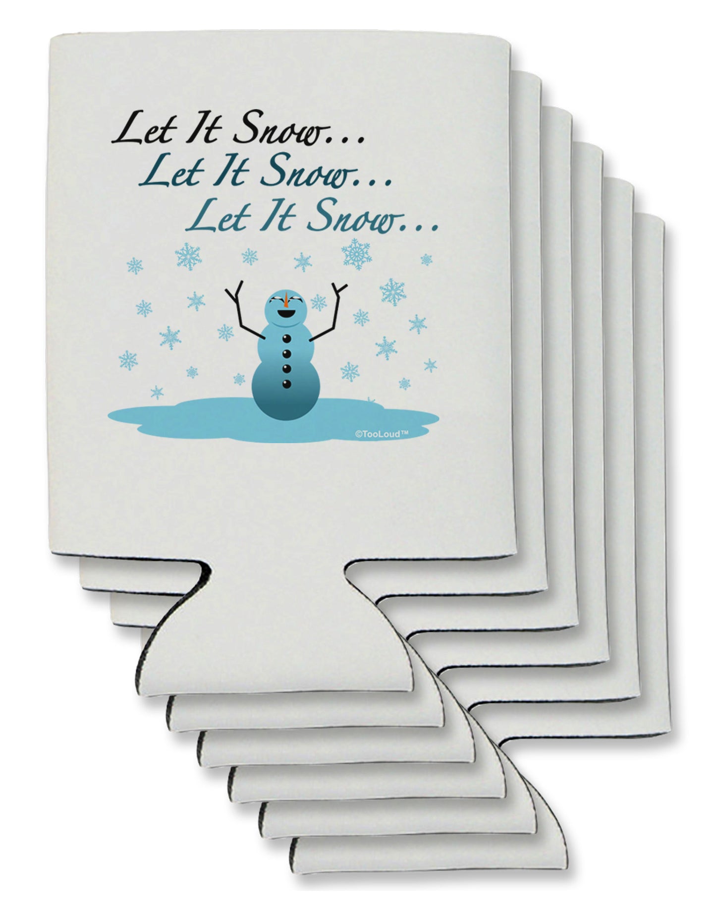 Let It Snow Happy Snowman Can / Bottle Insulator Coolers-Can Coolie-TooLoud-6-Davson Sales