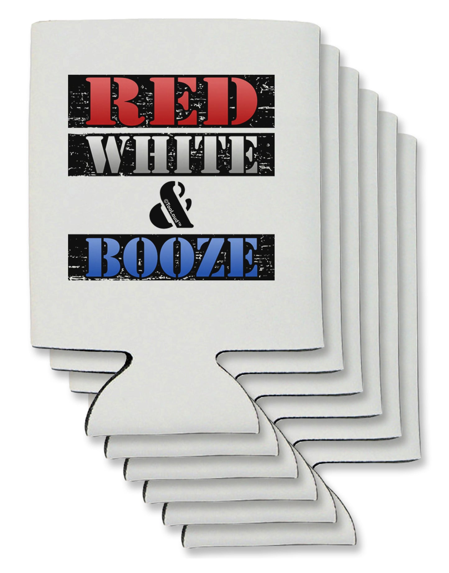 Red White & Booze Can / Bottle Insulator Coolers-Can Coolie-TooLoud-6-Davson Sales