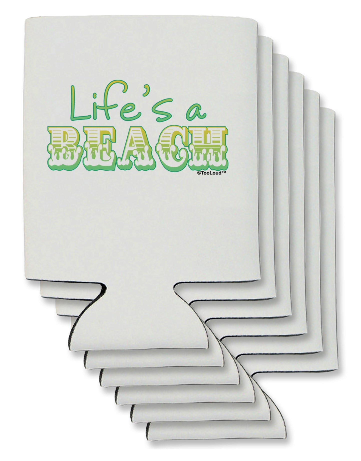 Lifes a Beach Color Can / Bottle Insulator Coolers by TooLoud-Can Coolie-TooLoud-6-Davson Sales